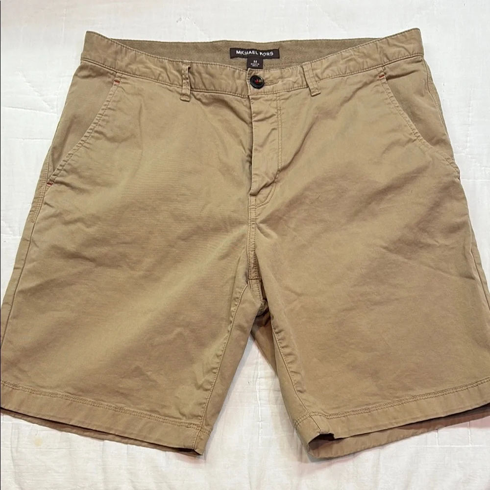 Michael Kors Men's Classic Fit‎ Chino Shorts Khaki Tan Stretch 8.5